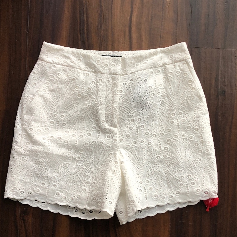 New Elie Tahari White Eyelet Shorts - Elegant Summer Style
